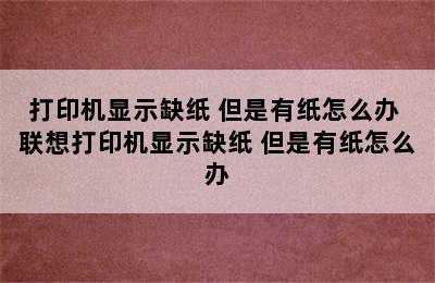 打印机显示缺纸 但是有纸怎么办 联想打印机显示缺纸 但是有纸怎么办